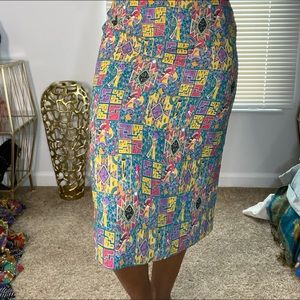 Patterned Pencil Skirt